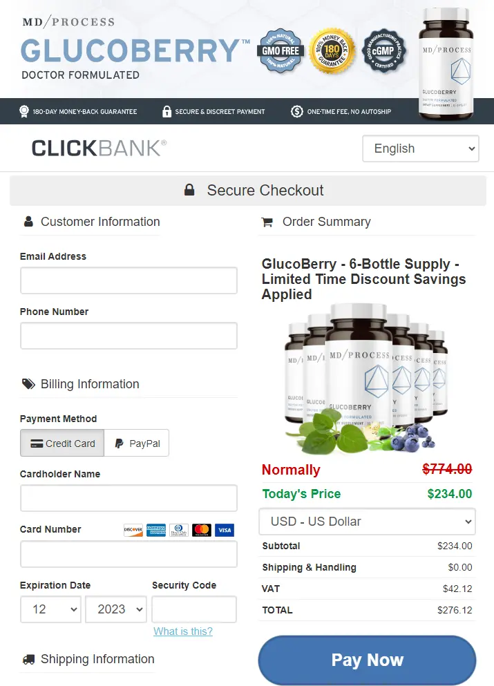 glucoberry order page
